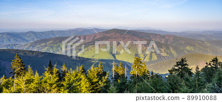 Panoramic view of Beskid Mountains 89910088