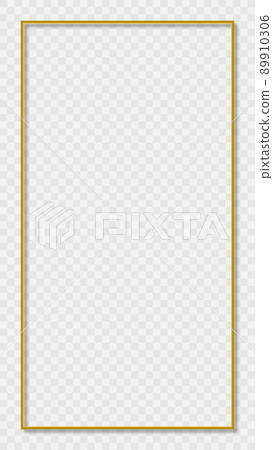 Rectangular Golden Frame Story on transparent Background 89910306