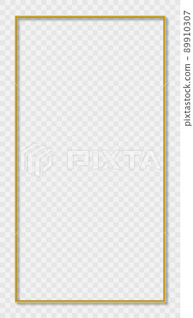 Rectangular Golden Frame Story on transparent Background 89910307
