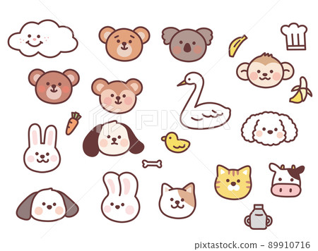 Animal illustrations (cute, icons, cats, dogs, rabbits, cows, bears, tigers, koalas, monkeys) Animal illustrations (cute, icons, cats, dogs, rabbits, cows, bears, tigers, koalas, monkeys) 89910716