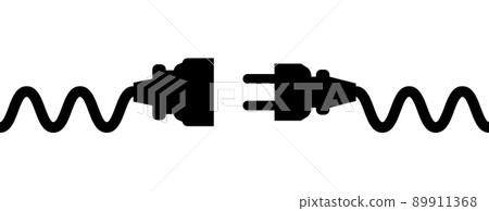 Electric Plug connect concept socket. Get connected or disconnect vector power plug cable 89911368