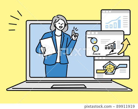 Business scene illustrations that can be used for presentations and meeting materials (explanation, marketing, meetings, strategies) Business scene illustrations that can be used for presentations and meeting materials (explanation, marketing, meetings, strategies) 89911919