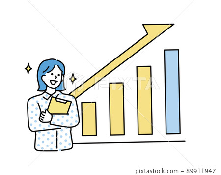 Illustrations of success and growth: peers, seniors, work, motivation, motivation, hard work, sales, sales performance, sales 89911947