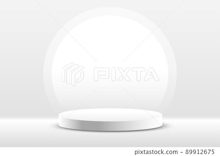 white studio background with 3d podium for... - Stock Illustration ...
