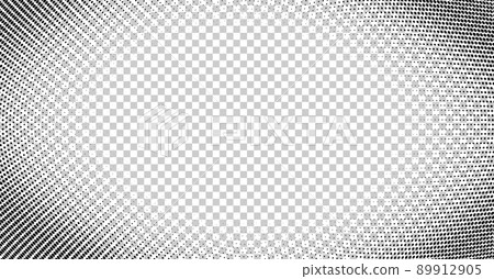 Comic Book halftone effect on transparent background. Retro monochrome gradient frame. 89912905
