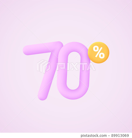 70 percent discount vector illustration 3d mega loyalty. 70 percent bonus marketing discount 89913069