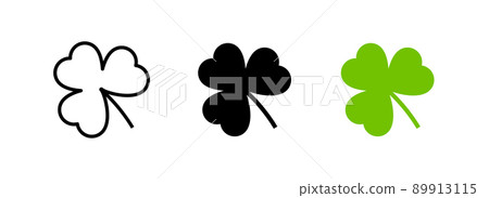 Shamrock vector clover icon, Irish shamrock leaf logo silhouette trefoil clipart art Shamrock vector clover icon, Irish shamrock leaf logo silhouette trefoil clipart art 89913115