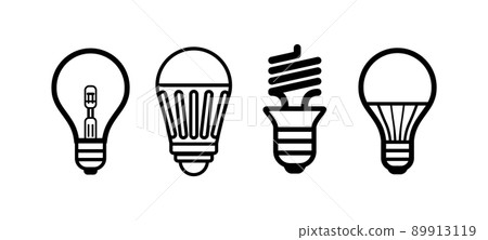 LED bulb line icon. Light flashlight led vector economic energy idea logo LED bulb line icon. Light flashlight led vector economic energy idea logo 89913119