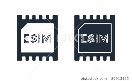 Esim chip card concept icon. Embedded sim card cellular mobile technology smart concept Esim chip card concept icon. Embedded sim card cellular mobile technology smart concept 89913125