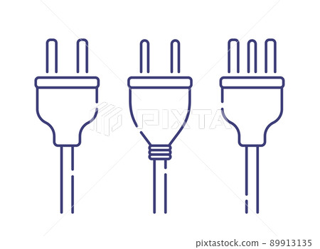 Electric plug power vector consumption ac symbol icon. Electric plug icon illustration isolated 89913135