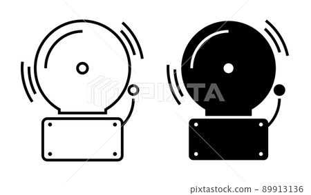 Fire alarm emergency vector icon. Fire alert danger symbol alarm 89913136