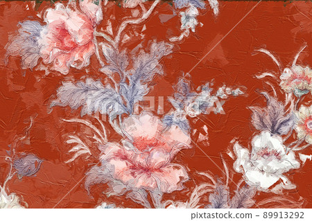abstract oil painting flower illustration 89913292