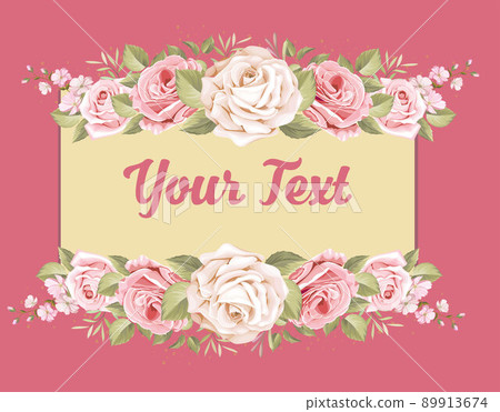 beautiful banner floral leaves template 89913674