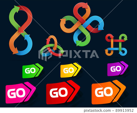 Arrow sticker colored vector Arrow sticker colored vector 89913952