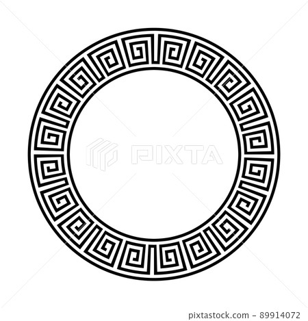 Greek circle pattern border. Vector round greek frame ornament ancient circular design background Greek circle pattern border. Vector round greek frame ornament ancient circular design background 89914072
