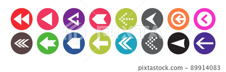 Arrow icon vetor set, Arrow sign shape symbol digital design 89914083