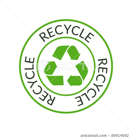 Vector waste logo sign. Arrow reuse earth recycle symbol reuse concept icon Vector waste logo sign. Arrow reuse earth recycle symbol reuse concept icon 89914092