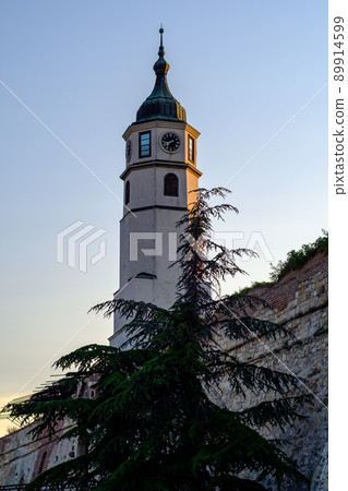 Clock tower (Sahat kula) of the Belgrade Fortress in Belgrade, capital of Serbia 89914599