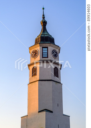 Clock tower (Sahat kula) of the Belgrade Fortress in Belgrade, capital of Serbia 89914603