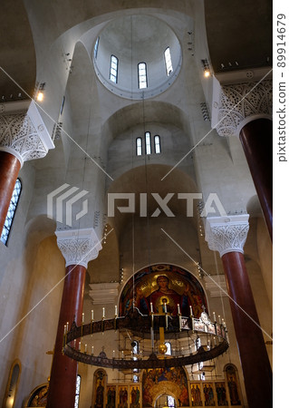 Interior of the St. Mark Church, Serbian Orthodox church in Belgrade, Serbia 89914679