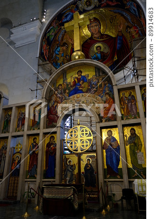 Interior of the St. Mark Church, Serbian Orthodox church in Belgrade, Serbia Interior of the St. Mark Church, Serbian Orthodox church in Belgrade, Serbia 89914683