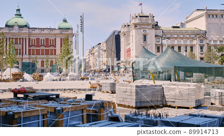 Reconstruction of the Republic Square in Belgrade, the capital of Serbia Reconstruction of the Republic Square in Belgrade, the capital of Serbia 89914713