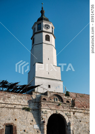 Clock tower (Sahat kula) of the Belgrade Fortress in Belgrade, capital of Serbia 89914786