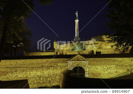 Belgrade Fortress (Kalemegdan) with Victor monument, symbol of Belgrade, Serbia 89914907