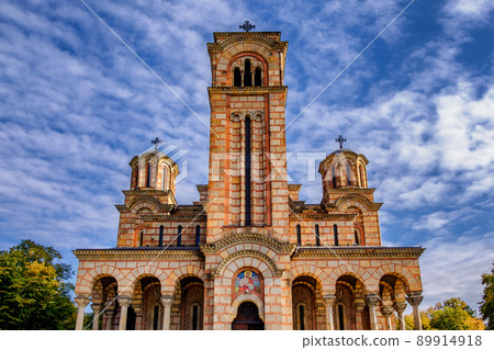 St. Mark's Church Serbian Orthodox church in Tasmajdan park in Belgrade, Serbia 89914918