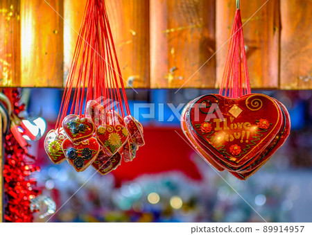 Sweets and souvenirs at a Belgrade Christmas market in Belgrade, Serbia 89914957