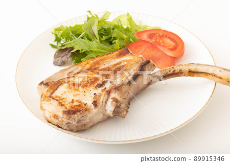 Pork loin steak with bone 89915346