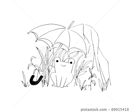 There is a frog that shelters from the rain There is a frog that shelters from the rain 89915418