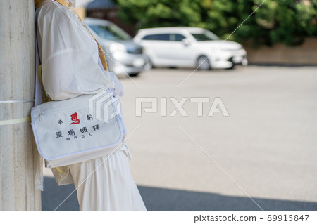 Mannequin dolls on display wearing pilgrimage clothes and goods Mannequin dolls on display wearing pilgrimage clothes and goods 89915847