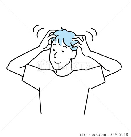 舒適地按摩頭皮的男人 89915968