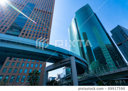 東京汐留摩天大樓街的城市景觀和城市交通 2022.04 e-1 東京汐留摩天大樓街的城市景觀和城市交通 2022.04 e-1 89917598