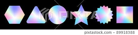 Holograph sticker label vector retro sale gradient. Hologram sticker mockup stamp badge emblem 89918388