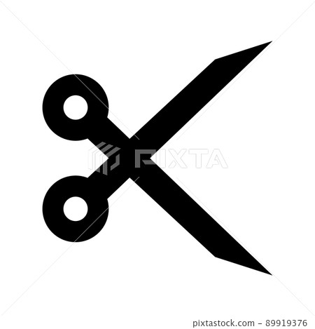 剪刀剪影圖標修剪切口 89919376