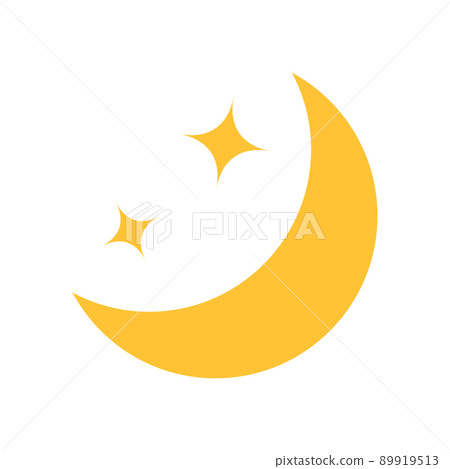 Crescent moon and glitter mark icon 89919513