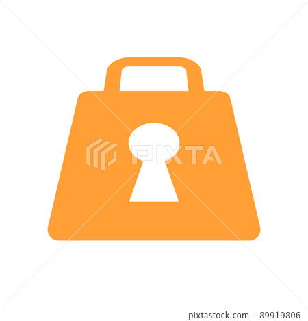 Orange padlock 89919806