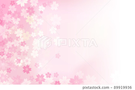 Japanese background material, cherry blossom and pink gradation, copy space on the right 89919936