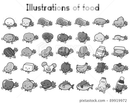 食物英雄人物插圖集(黑白) 食物英雄人物插圖集(黑白) 89919972