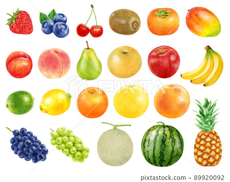 Watercolor illustration fruit set 89920092