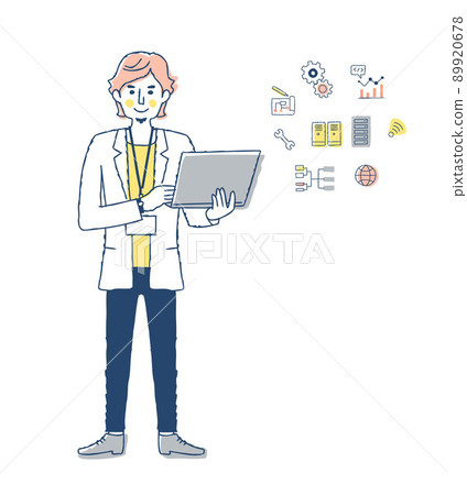 SE / laptop male and web system image icon 89920678