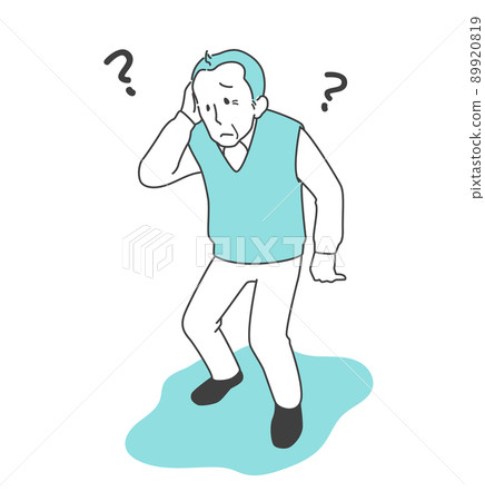 Dementia, forgetful image illustration material - troubled, worried, forget, wandering Dementia, forgetful image illustration material - troubled, worried, forget, wandering 89920819