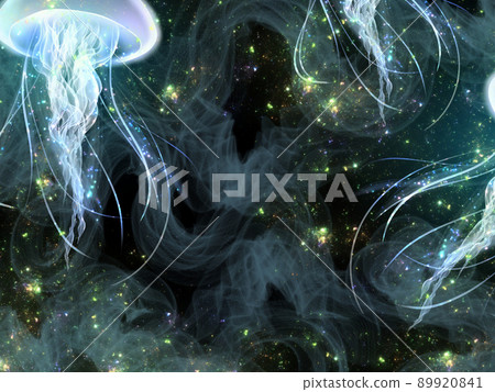 背景閃亮的水母 89920841