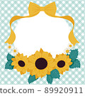 向日葵絲帶花環風格框架 89920911