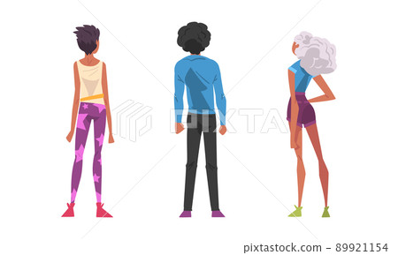 Set of standing people in fashionable outfit cartoon vector illustration Set of standing people in fashionable outfit cartoon vector illustration 89921154