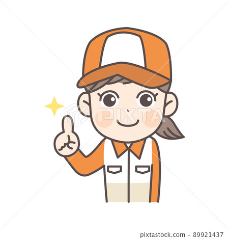 一位女性加油站工作人員指點的插圖 89921437