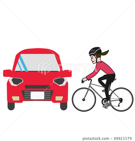 自行車-汽車碰撞流行線圖的矢量圖解 89921579