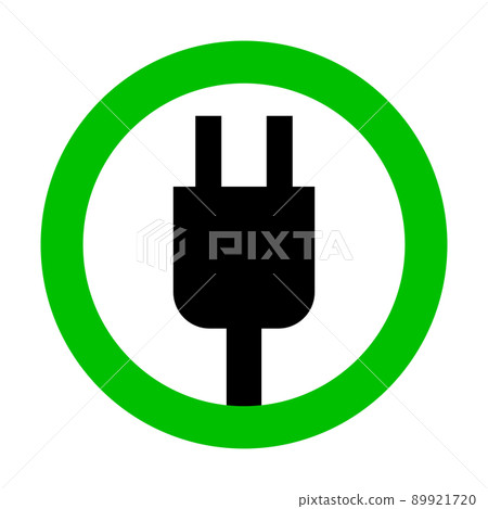 Circle and outlet silhouette icon Power permission 89921720